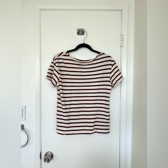 Maroon & Cream Striped Top - Picture 2 of 4